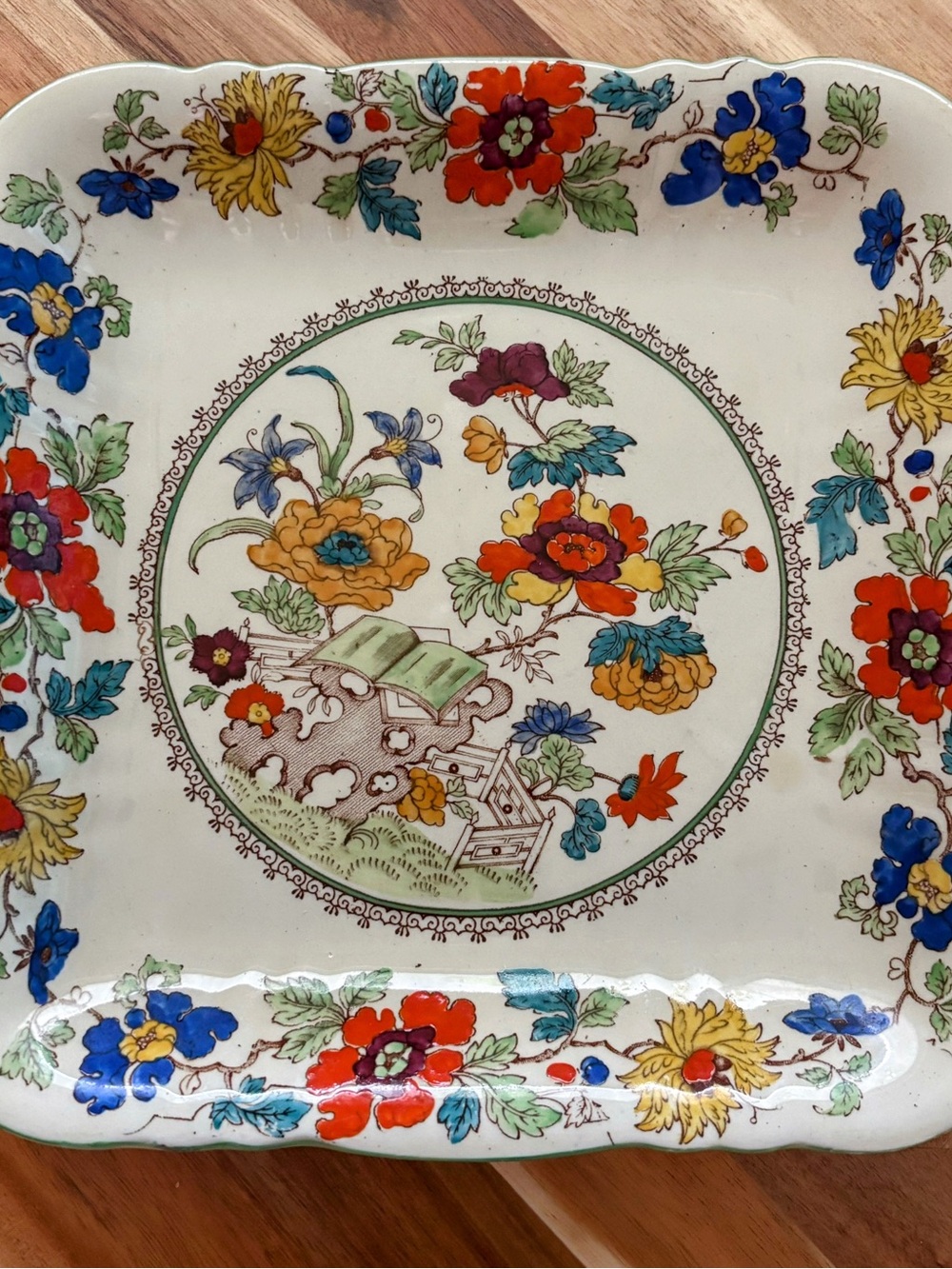 Mason's Ironstone China Square Plate - Cream Backstamp